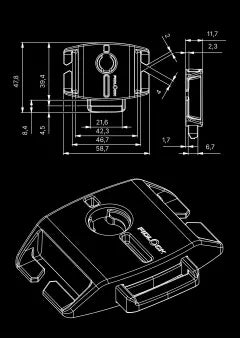 Technical drawing of the Fidlock 25 Adjuster with dimensions