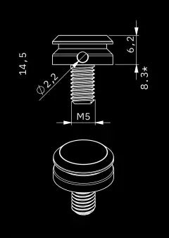 Technical drawing of the Fidlock Snap M5 male fastener