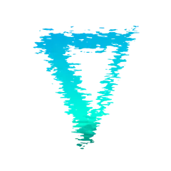 Alchemical symbol for Water as a rippled inverted triangle